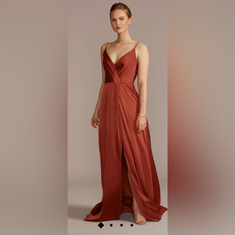 David’s Bridal Stretch Charmeuse Cowl Back Formal Dress - NEVER WORN -